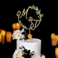 Custom Initial Wedding Cake Toppers, Gold Cake topper for Wedding, Rustic Wedding Cake Toppers,Wedding Decorations Customized Greeting Cards