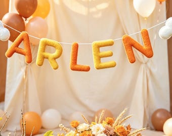 Felt Name Garland, Pastel Nursery Decor, Custom Baby Banner, Felt Letters, Custom Felt Garland