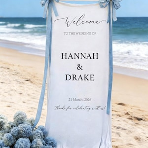 Custom Linen Wedding Sign, Fabric Wedding Sign, Custom Welcome Sign, Linen Wedding Banner, Wedding Decoration, Engagement Party Sign image 13