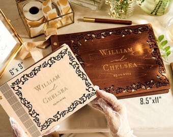 Wooden Wedding Guest Book, Personalized Wooden Guest book Perfect for Wedding, Photobooth, Photo Album, Wedding Album.