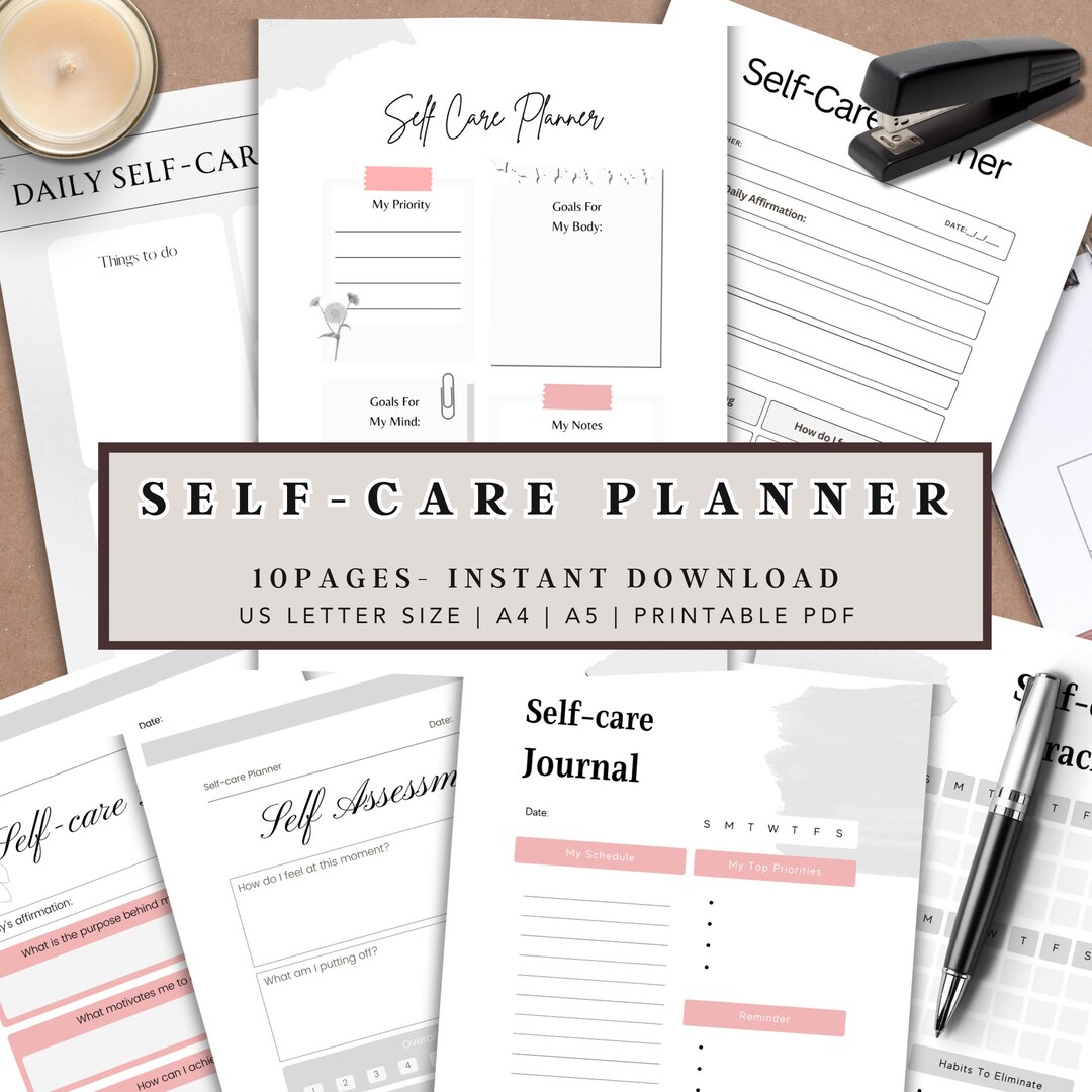 Printable Self Care Checklist Self-care Planner Selfcare Journal ...