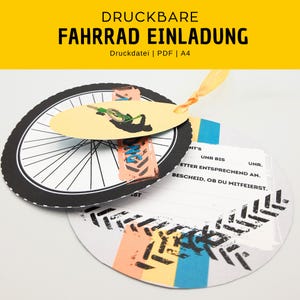 Imprimir modelo de convite de bicicleta para aniversário, arquivo PDF para download, modelo de artesanato, cartão de convite, festa de parque de bicicletas, ciclismo, aniversário infantil