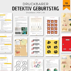 Plantilla imprimible cumpleaños infantil PDF yincana para imprimir Invitación cumpleaños detective decoración infantil juegos detectives a partir de 5 años