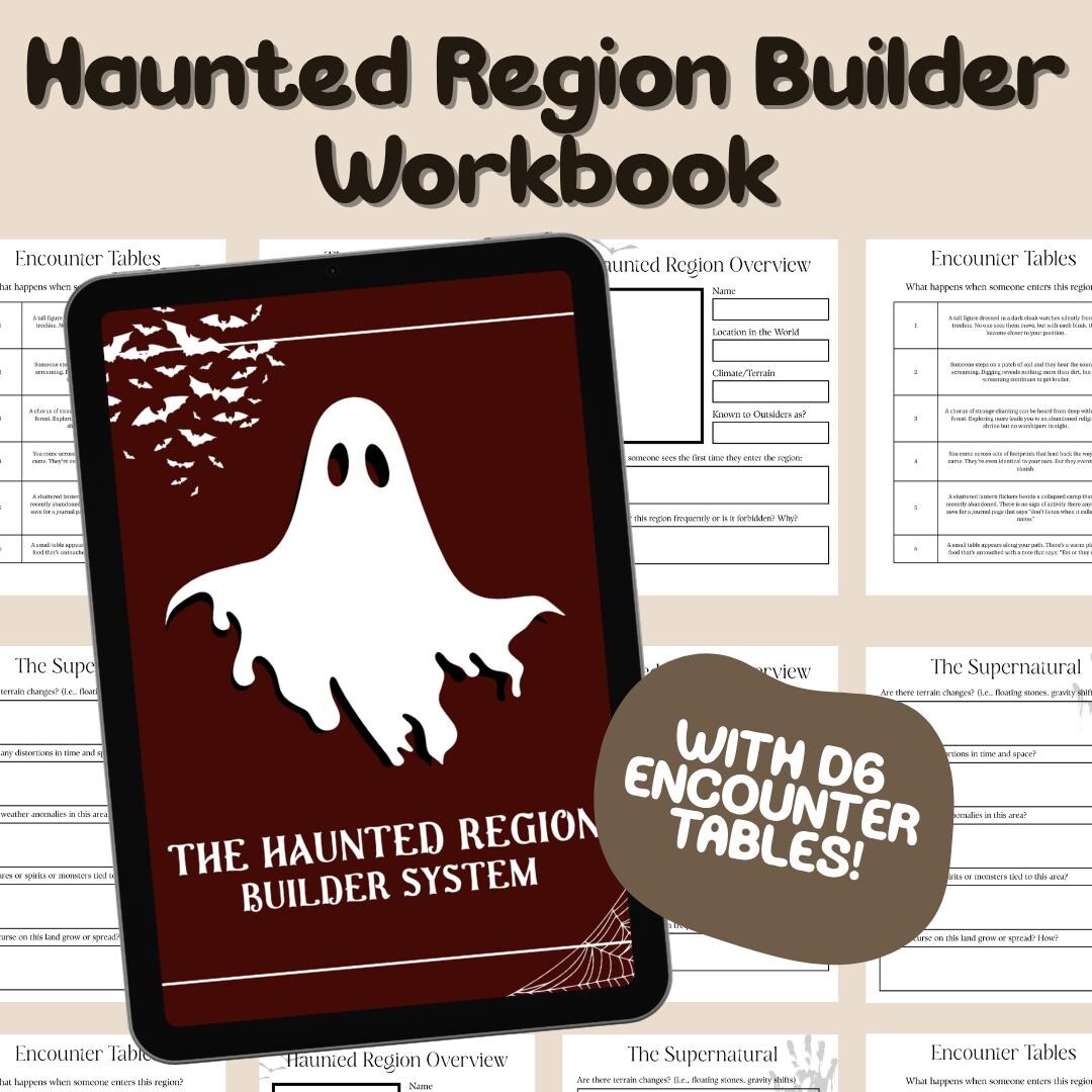 Haunted Region Worldbuilding Workbook: Fantasy, Horror, TTRPG ...
