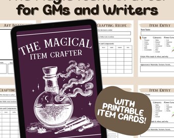 Magic Item Creation Workbook: World Building Tool für RPGs & Writers (ausfüllbares / druckbares PDF)