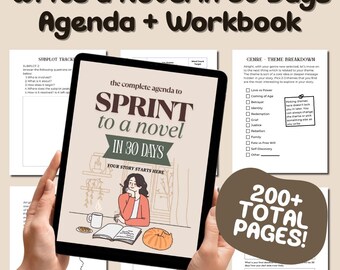 30-Day Novel Writing Planner: Crash Course & Workbook (Fillable PDF Format)