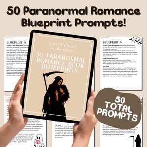 50 Paranormal Romance Writing Prompts | Writing blueprints With Plot, Conflict and Character Ideas | Printable, Digital PDF Format |