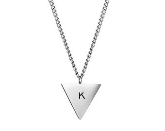 Bijoux personnalisés Collier, Collier triangulaire prénom personnalisable, Collier pendentif, Cadeau d'anniversaire pour lui, Cadeau pour la Saint-Valentin