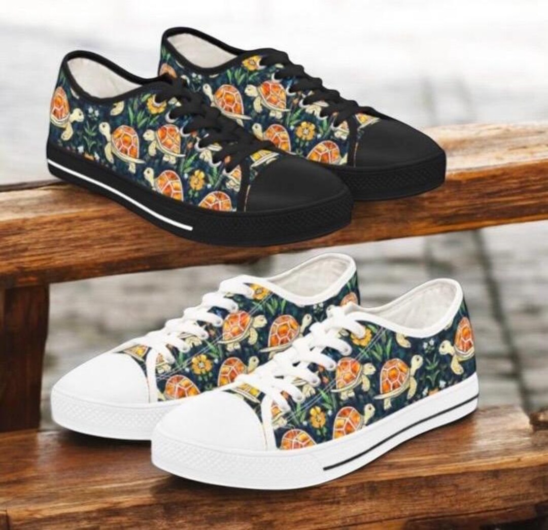 スニーカー Tennis Woman Lacet - Turtle Amazon.com | Watercolor Sea Turtles Shoes for Women Men
