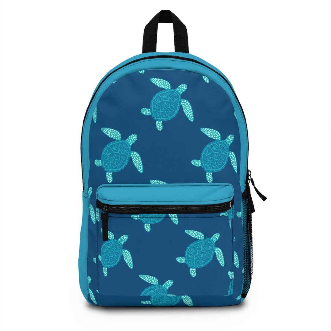 Blue Turtles Backpack, Sea Turtles Backpack, Turtle Bag, Turtle Book