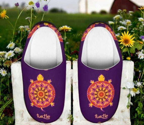 Cute Turtle Artistic Design Women's Purple Custom Indoor Artful