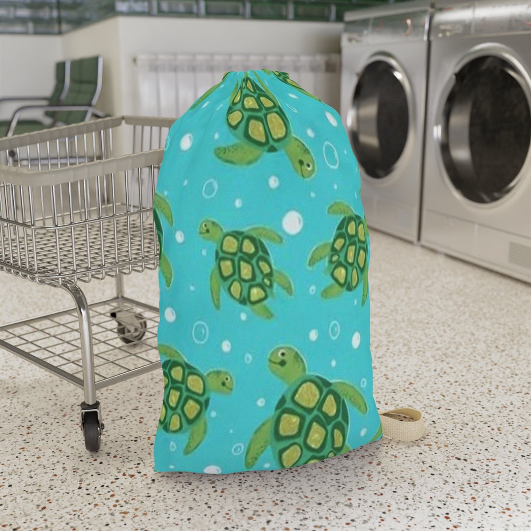 Green Sea Turtles Laundry Bag Turtle Theme Etsy