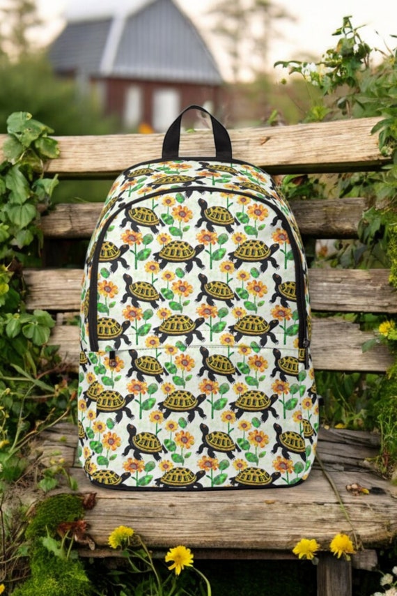 Greek Tortoise Nylon Backpack Tortoise Holdall Bag Tortoise Casual Daypack Rucksack Searsucker Backpack Tortoise Gift Custom Backpack Etsy