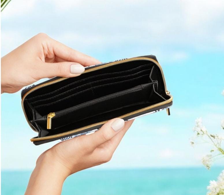 Cartera Con Cremallera Y Múltiples Ranuras Para Tarjetas | Meses Sin