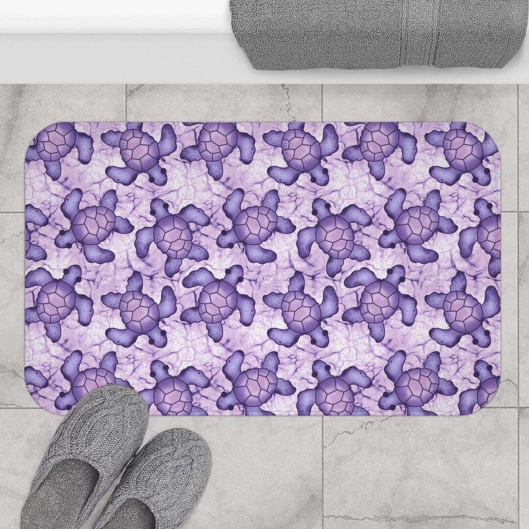 Purple Sea Turtles Bath Mat Turtle Bath Mat Turtle Bath Rug Etsy