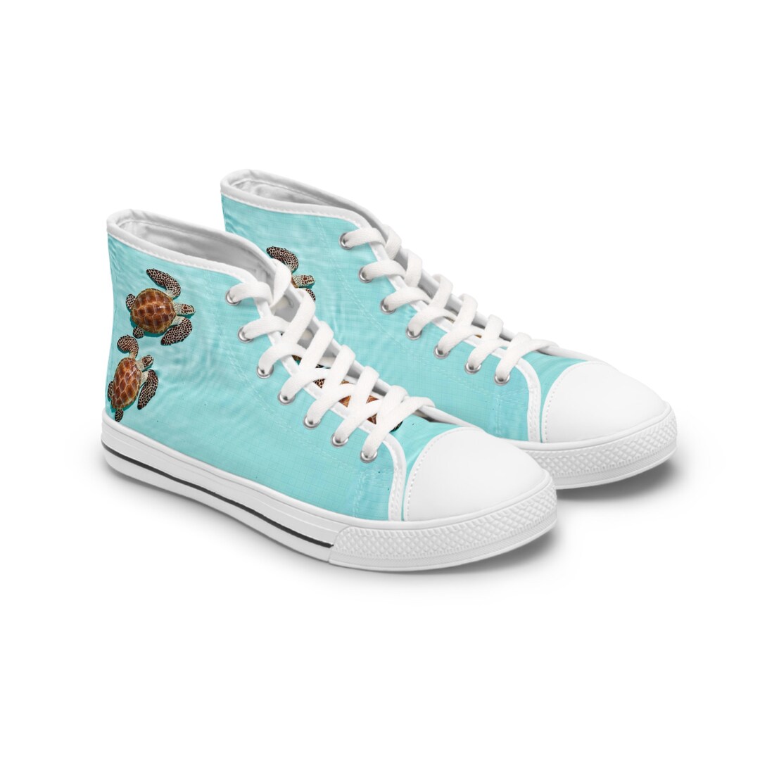 Baby Sea Turtles Women's Custom Designer High Top Sneakers, Converse ...