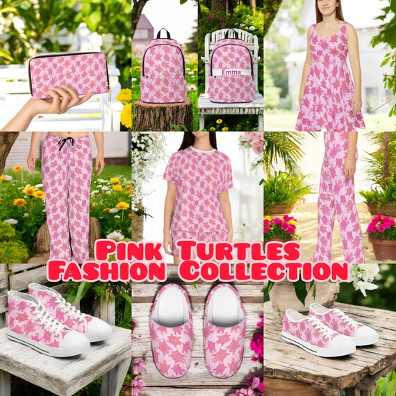 Cute Pink Turtle Print Slippers for Women Cozy Indoor House Shoes
