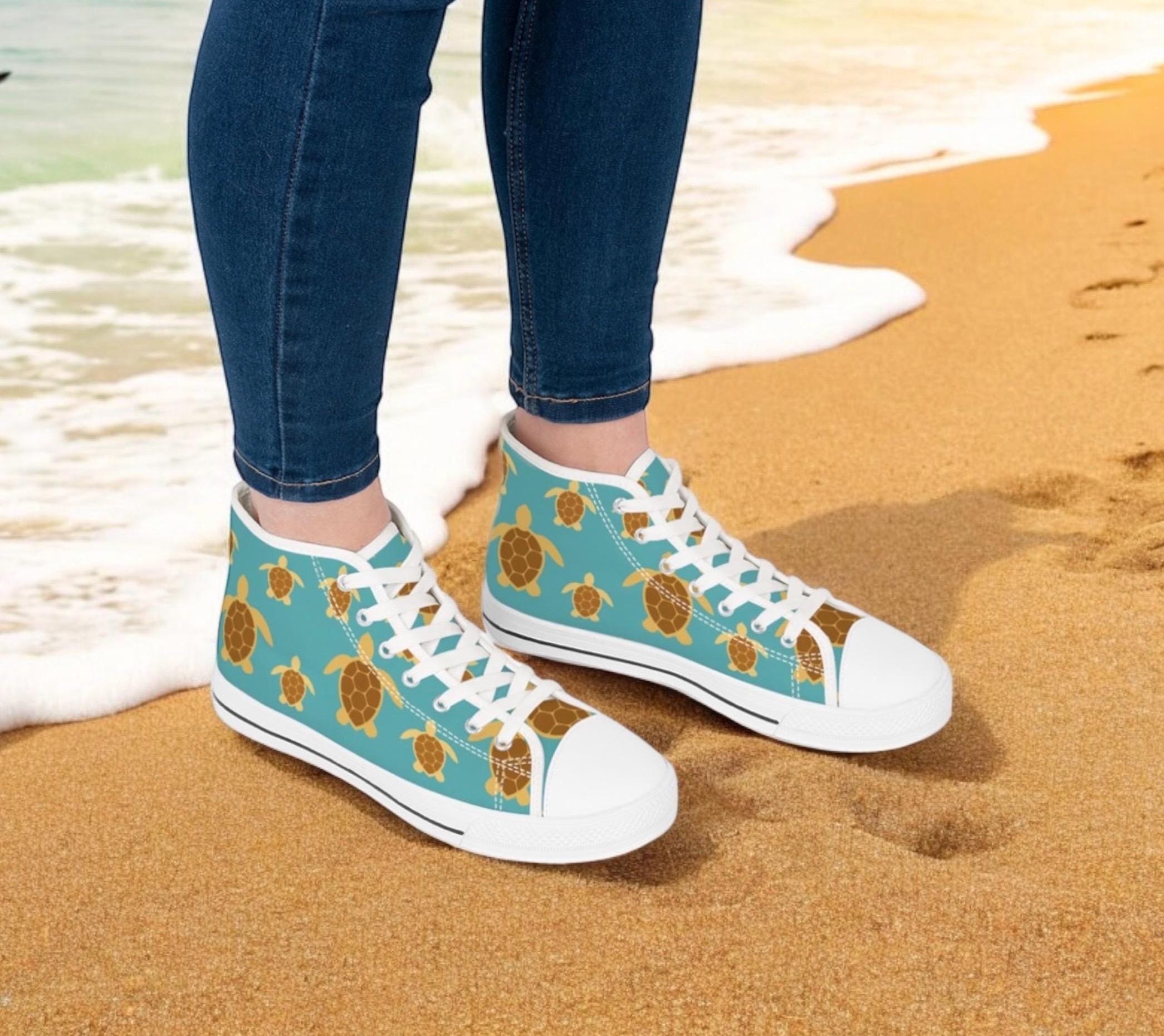 スニーカー Tennis Woman Lacet - Turtle Amazon.com | Watercolor Sea Turtles Shoes for Women Men