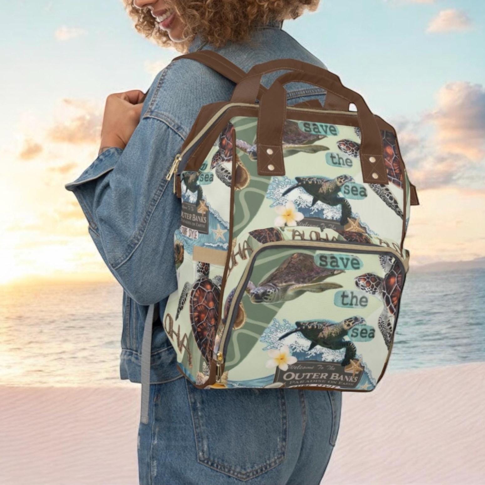 7861 Ocean Backpack Sea Turtle Zen Aqua Anti-Theft Travel Backpack sea-turtle-backpack-537299.jpg  main image 2