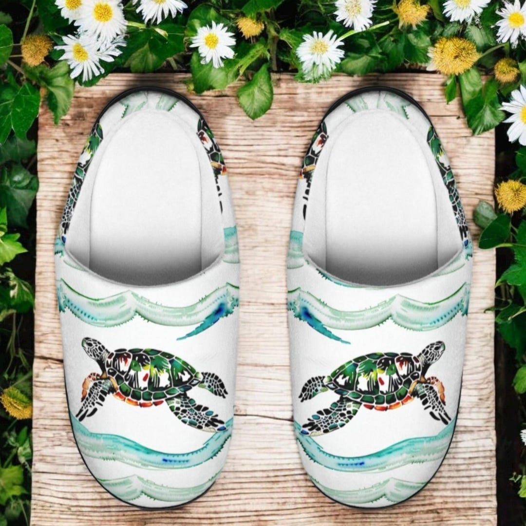 Watercolor Sea Turtle Artwork Design Women's Cute Comfy Artful Indoor ...