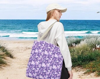 Torba z żółwiem morskim, pastelowo-fioletowa torba płócienna z żółwiem, torba plażowa z tropikalnym żółwiem oceanicznym, wielokrotnego użytku torba na zakupy, prezent dla miłośnika żółwi