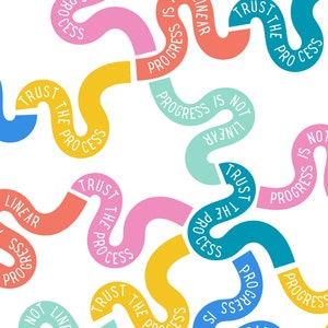 progrès n&#39;est pas linéaire | Fichier numérique - Affiche sur la santé mentale