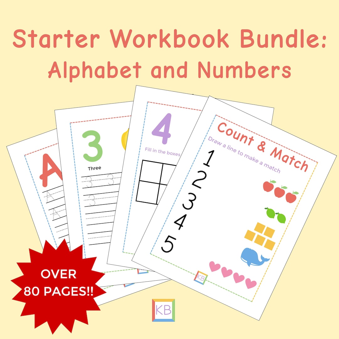 Preschool Alphabet and Numbers Workbook | Letter, Number Tracing ...