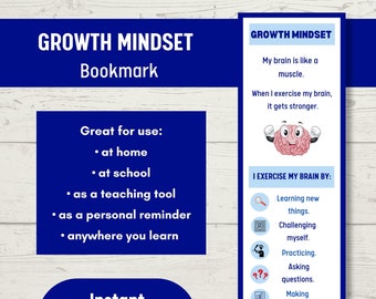 Growth Mindset Bookmarks, Growth Mindset, Growth Mindset Kids, Growth Mindset Classroom, Printable Bookmarks, Digital Bookmarks, Mindset