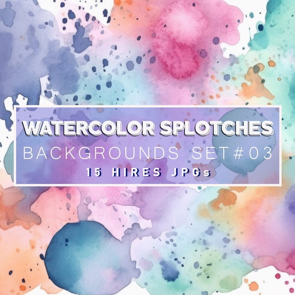 Watercolor Splotches Background, Watercolor Splashes Background,Watercolor Background,Watercolor Clipart, Wallpaper,Digital Watercolor Paper