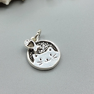 Add on cat and fish charm, Charm bracelet gift, Necklace pendant, DIY jewellery supplies
