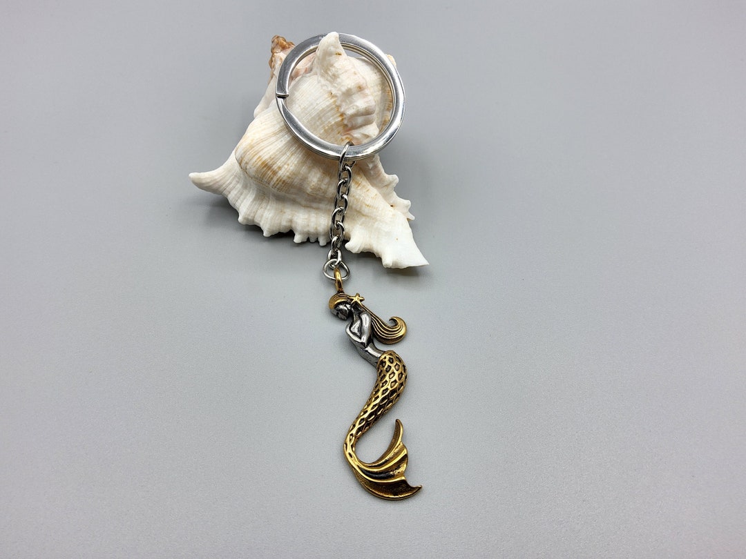 Mermaid Keychain, Stainless Steel Mermaid Keyring, Beach Key Chain ...
