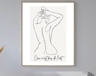 Minimalist Figure Line Art Print | Abstract Body Wall Art | Aesthetic Poster | Modern Home Decor | Printable Digital Instant Download