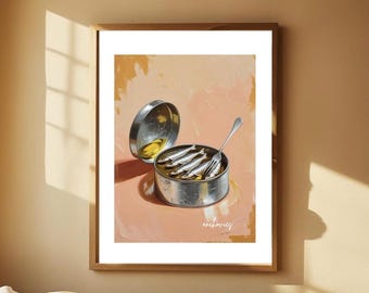 Anchovies Kitchen Wall Art | Mediterranean Seafood Print | Coastal Food Poster | Foodie Gift | Printable Digital Download | Instant Print