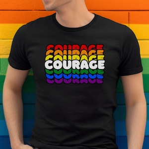Courage Pride Shirt, LGBT Transgender Equal Rights Rainbow, Peace Sunflower, Banned Books Activism, Pride Month Gift, Proud Mum