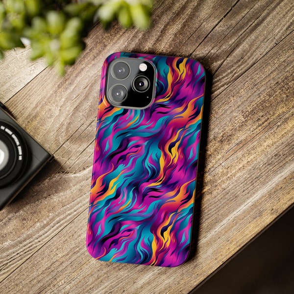Neon Tiger Print iPhone Case Etsy UK