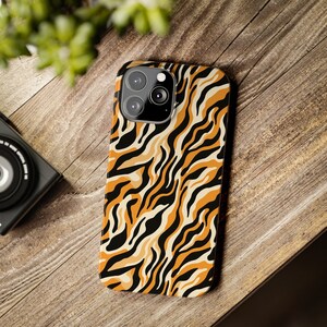 Tiger Print iPhone 15 Hülle, Apple, Retro, Vintage, niedliche Tierliebhaber Leopard Big Cat Print Entzückendes Geschenk, weiße Hülle
