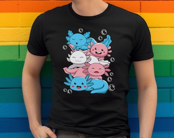 Trans Flag Axolotls Pride T-Shirt: LGBT Equal Rights
