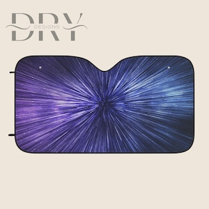 Cool Hyperspace Car Sun Shade, Windscreen UV protection, Funny Auto Windshield Visor, Funny Car Gift for RV Sedan SUV Truck, Space Rocket