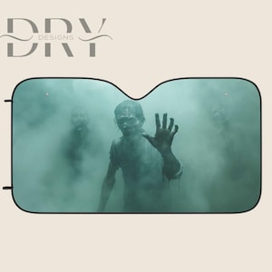 Spooky Zombie Hand Halloween Car Sun Shade, Windscreen UV protection, Funny Windshield Visor, Horror Car Gift for RV Sedan SUV Truck