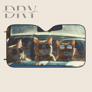 Kühle Katzen-Auto-Sonnenschutz, UV-Schutz für die Windschutzscheibe, lustiges Kätzchen-Auto-Windschutzscheibenvisier, Tierauto-Geschenk für RV-Limousine Suv Truck