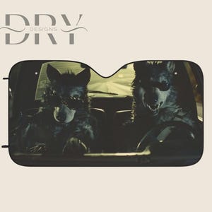 Cool Werewolf Spooky Halloween Car Sun Shade, Windscreen UV protection, Funny Windshield Visor, Horror Car Gift for RV Sedan SUV Truck