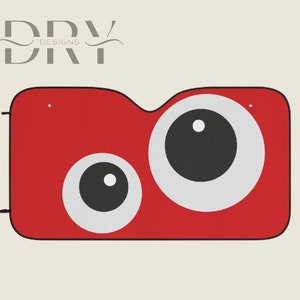 Cartoon Eyes Car Sun Shade, Windscreen UV protection, Funny Auto Windshield Visor, Funny Car Gift for RV Sedan SUV Truck or Anything Else