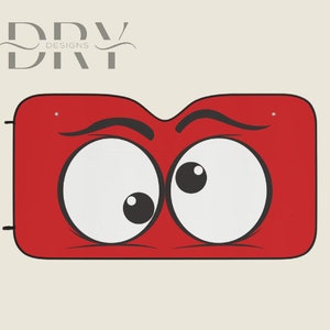 Cartoon Eyes Car Sun Shade, Windscreen UV protection, Funny Auto Windshield Visor, Funny Car Gift for RV Sedan SUV Truck or Anything Else