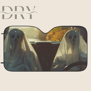 Spooky Ghosts Halloween Car Sun Shade, Windscreen UV protection, Funny Windshield Visor, Horror Car Gift for RV Sedan SUV Truck