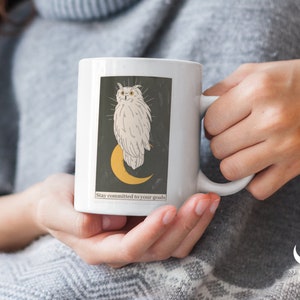 Vintage Tarot Card Mug / Affermazioni positive Mug / Mug Gift Decor / Regalo per l'ansia / Regalo per la salute mentale / Regalo per l'amore per se stessi / Regalo per la mamma