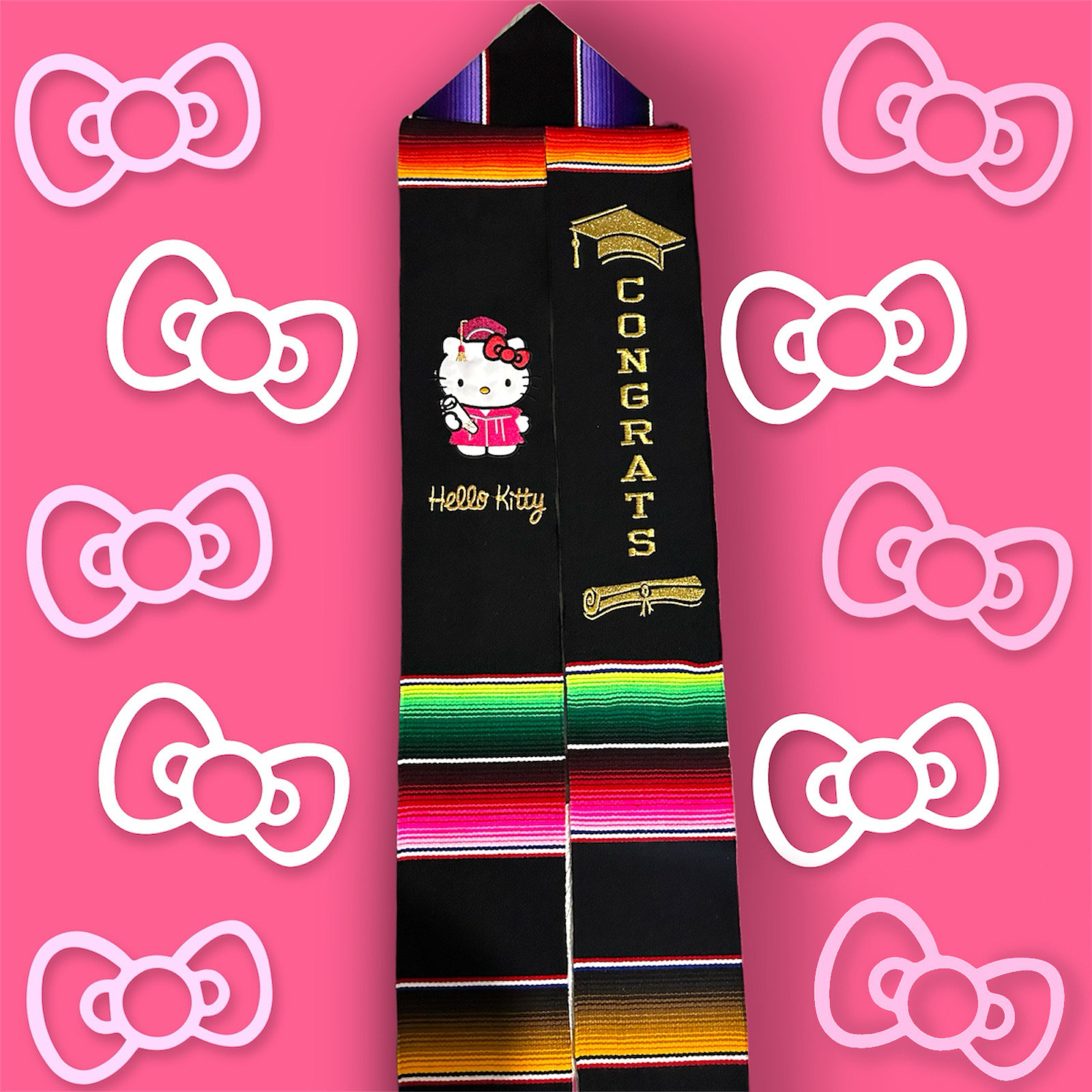 Hello Kitty Graduation Stole 2024 Coquette Estola Zarape De Graduación ...