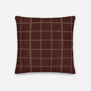 Burgundy Plaid Throw Pillow Cover: Modern Minimalist Home Decor