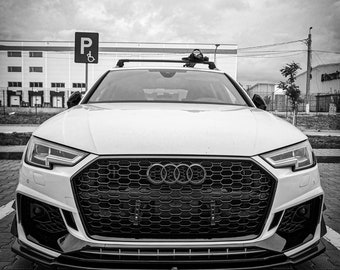 Audi emblem badge gloss black for all rs honeycomb grilles