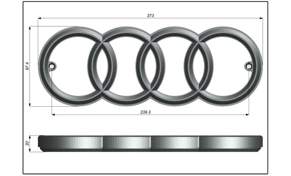Audi Badge / Logo for Rs Style Honeycomb Grills 