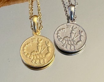 Sterling Silver Scorpio Necklace: Gold-Plated Zodiac Charm